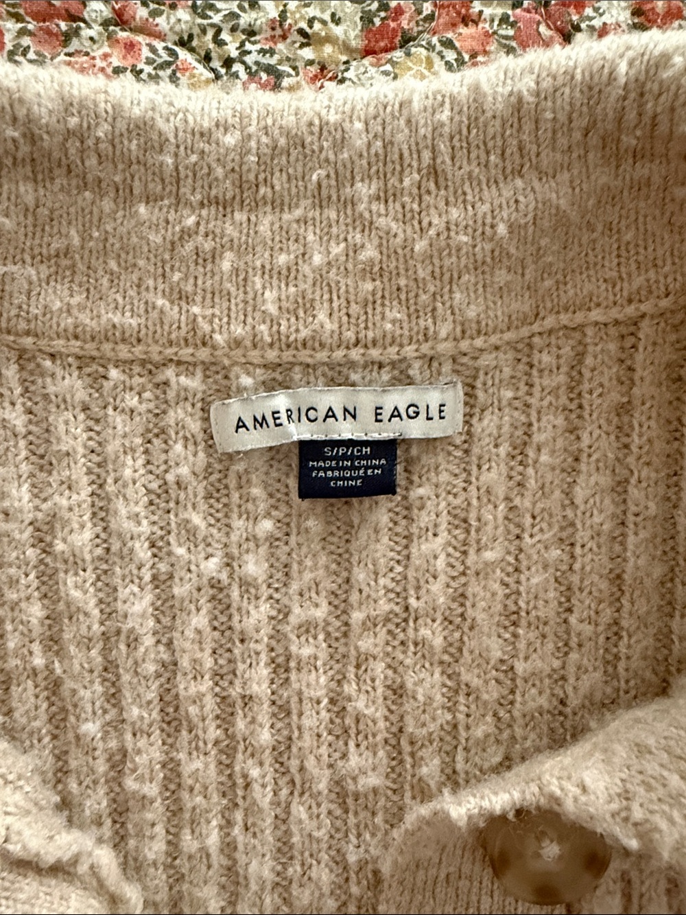 Collared Tan Cardigan - Picture 3 of 5